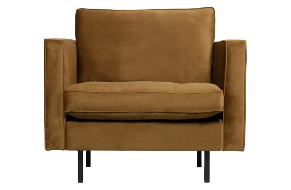 BePureHome-collectie Rodeo Classic Fauteuil Velvet Honing Geel