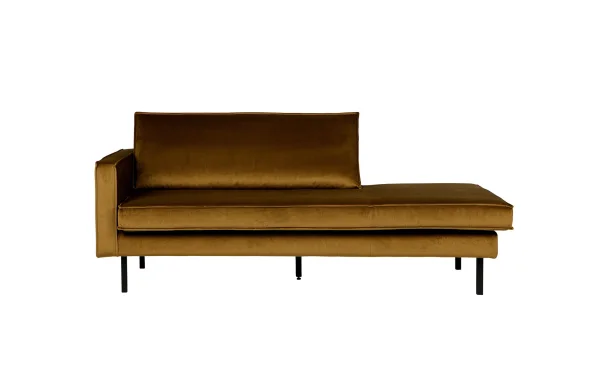 BePureHome-collectie Rodeo Daybed Left Velvet Honing Geel