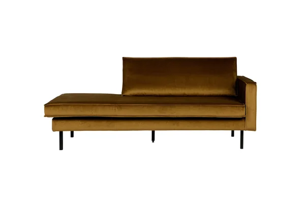 BePureHome-collectie Rodeo Daybed Right Velvet Honing Geel