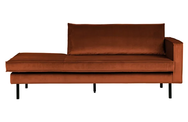 BePureHome-collectie Rodeo Daybed Right Velvet Roest