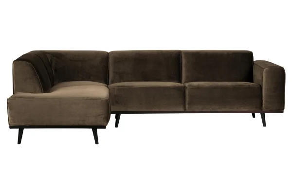 BePureHome-collectie Statement Hoekbank Links Fluweel Taupe