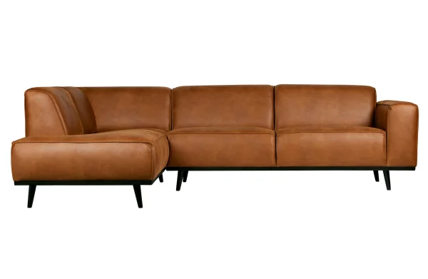 BePureHome-collectie Statement Hoekbank Links Lederlook Cognac