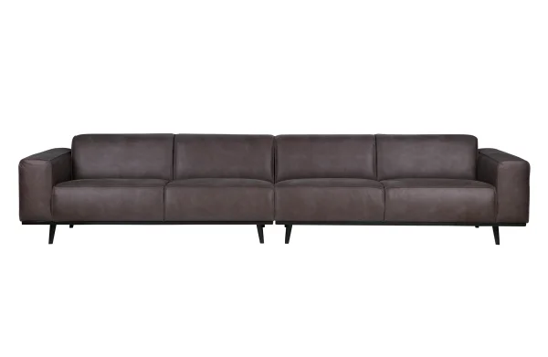 BePureHome-collectie Statement Xl 4-zits Bank 372 Cm Lederlook Grijs