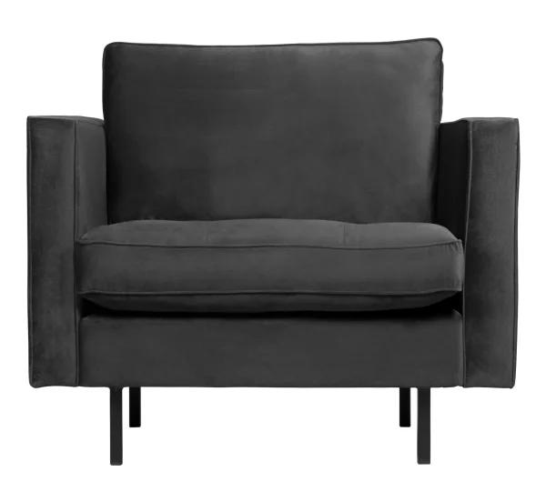 BePureHome Fauteuil Rodeo Velvet - Antraciet