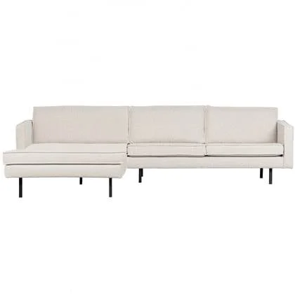 BePureHome Rodeo Chaise Longue Links - Bouclé - Naturel - 85x300x155