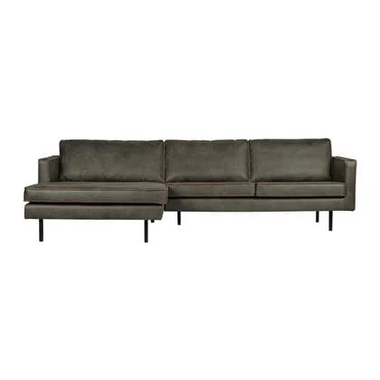 BePureHome Rodeo Chaise Longue Links - Eco-leder - Army