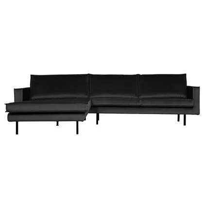 BePureHome Rodeo Chaise Longue Links - Velvet - Antraciet