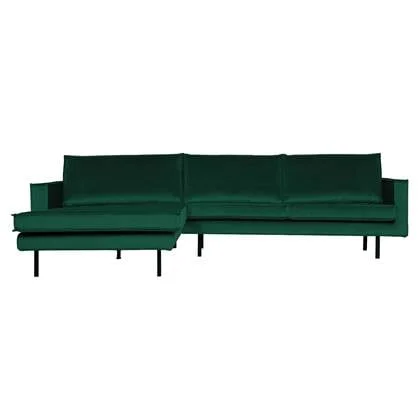 BePureHome Rodeo Chaise Longue Links - Velvet - Green Forest