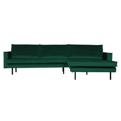 BePureHome Rodeo Chaise Longue Rechts - Velvet - Green Forest