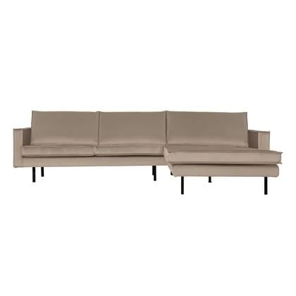 BePureHome Rodeo Chaise Longue Rechts - Velvet - Khaki