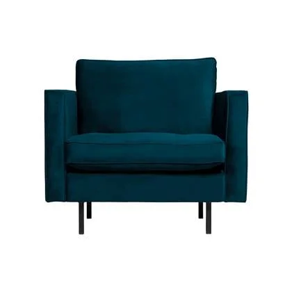 BePureHome Rodeo Classic Fauteuil - Velvet - Blauw