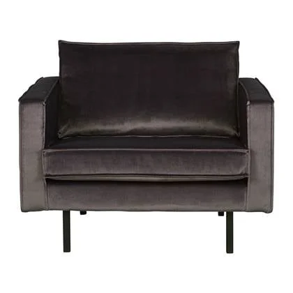 BePureHome Rodeo Fauteuil - Velvet - Antraciet