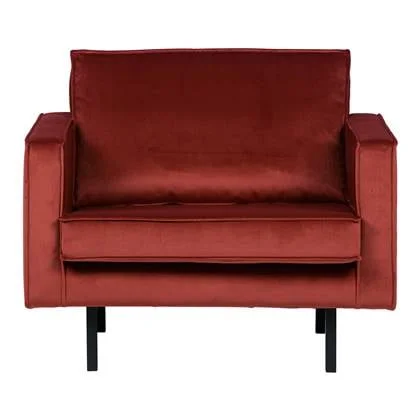 BePureHome Rodeo Fauteuil - Velvet - Chestnut