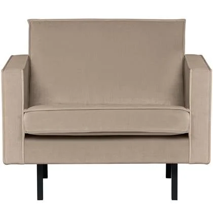 BePureHome Rodeo Fauteuil - Velvet - Khaki - 85x105x86