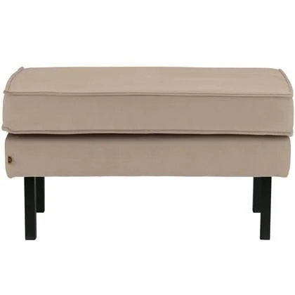 BePureHome Rodeo Hocker Op Poten - Velvet - Khaki - 45x84x54