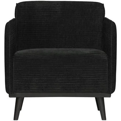 BePureHome Statement Fauteuil Met Arm - Ribstof - Graphite - 77x72x93