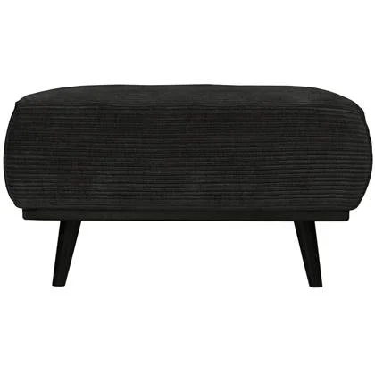 BePureHome Statement Hocker - Brede Platte Rib - Graphite - 40x80x55