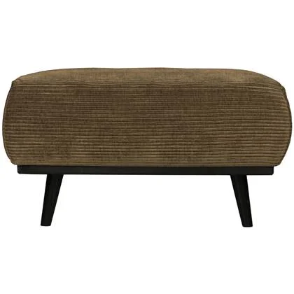 BePureHome Statement Hocker - Brede Platte Rib - Rock - 40x80x55