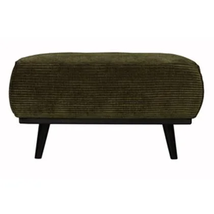 BePureHome Statement Hocker - Brede Platte Rib - Warm Groen - 40x80x55