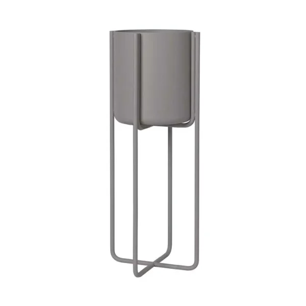 blomus Kena pot op poten S h55 cm Ø22 cm Steel gray (donkergrijs)