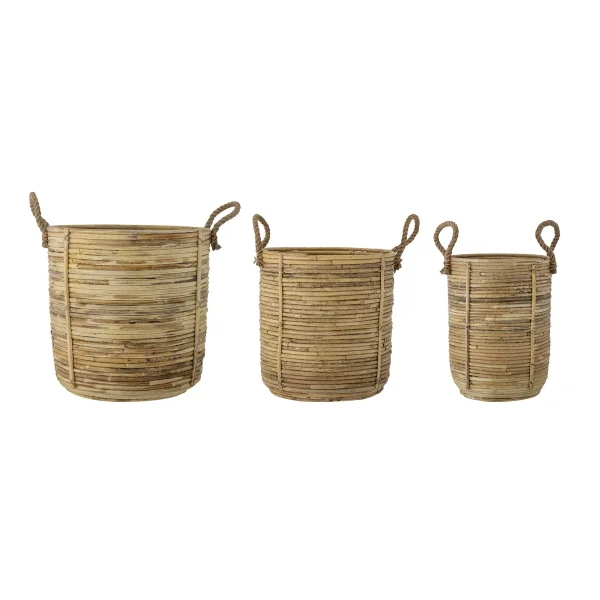 Bloomingville-collectie Rotan manden Tesser naturel - set van 3