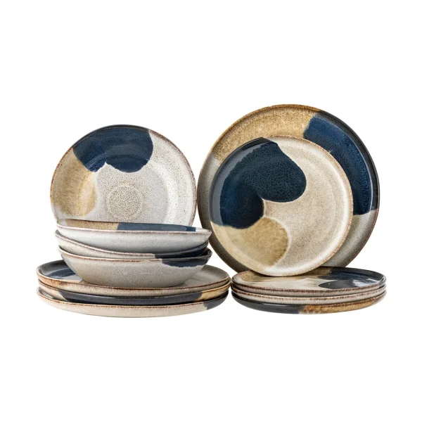 Bloomingville Jules servieset 12-delig Grijs