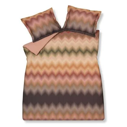 Blurred Lines Dekbedovertrek | 240 x 200|220 cm | Bruin | Roze