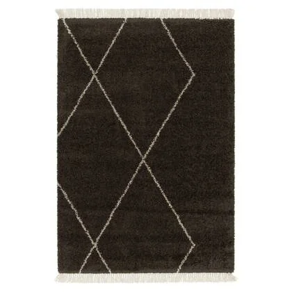 Boho&me Berber vloerkleed - Atlas Grid donkerbruin - 200x290 cm