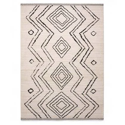 Boho&me Berber vloerkleed Beni Ouarain Bahij - crème|zwart - 200x300