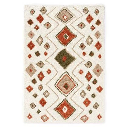 Boho&me Hoogpolig vloerkleed bohemian Artisan - wit|multi - 240x340 cm