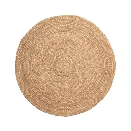 Boho&me Jute vloerkleed rond - Braided - naturel - 200 cm