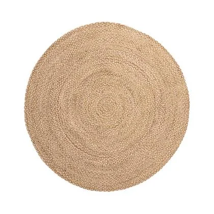 Boho&me Jute vloerkleed rond - Braided - naturel|multi - 200 cm