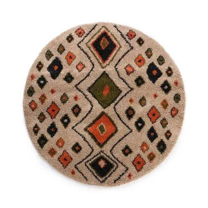 Boho&me Rond hoogpolig vloerkleed bohemian Artisan - beige|multi - 300