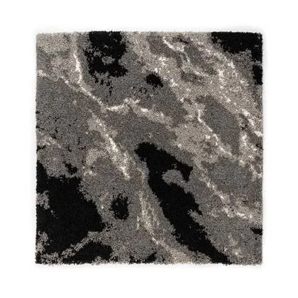 Boho&me Vierkant hoogpolig vloerkleed Marble Artisan - grijs - 280x280