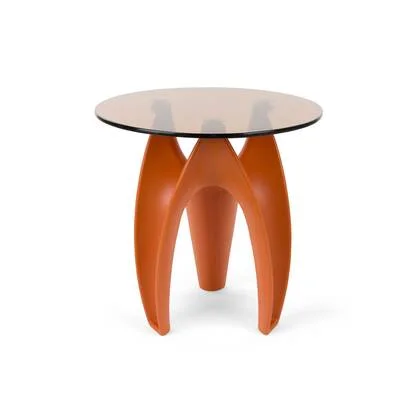 Bold Monkey Hactua Bijzettafel Rond 40 cm Glas - Oranje