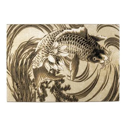 Bold Monkey Legend Of Koi Karper Vloerkleed 160x230 Beige|Zwart Grijs