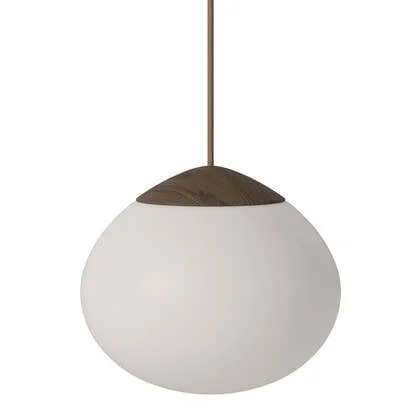 Bolia Acorn Hanglamp Ø 21 cm - Opaalglas - Donker Eiken
