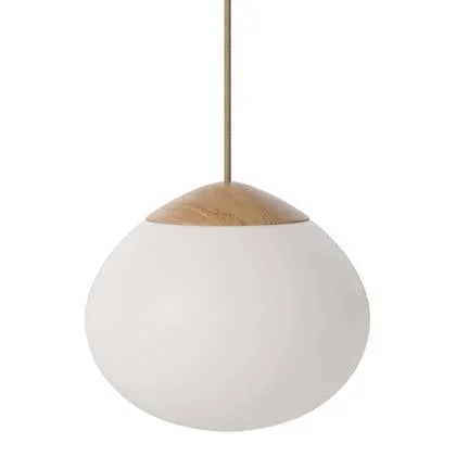 Bolia Acorn Hanglamp Ø 21 cm - Opaalglas - Eiken
