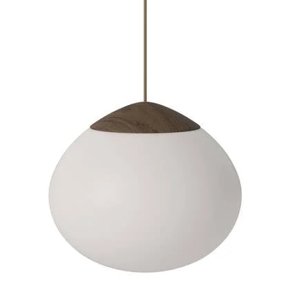 Bolia Acorn Hanglamp Ø 32 cm - Opaalglas - Donker Eiken