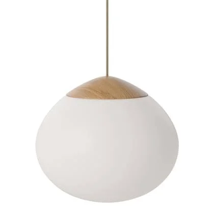 Bolia Acorn Hanglamp Ø 32 cm - Opaalglas - Eiken