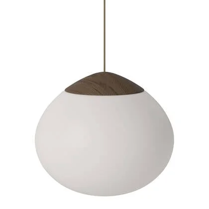 Bolia Acorn Hanglamp Ø 41 cm - Opaalglas - Donker Eiken