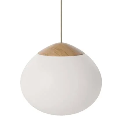 Bolia Acorn Hanglamp Ø 41 cm - Opaalglas - Eiken
