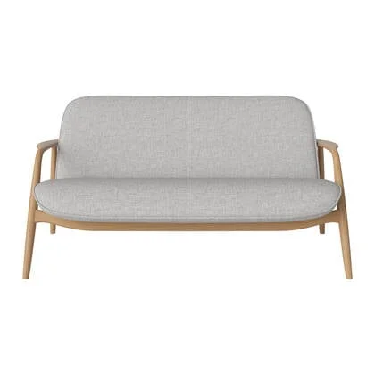 Bolia Bowie 2-zitsbank - Eiken - Lichtgrijs
