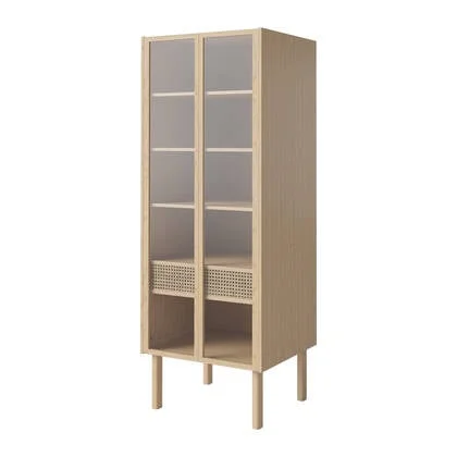 Bolia Cana Kledingkast met Glazen Deuren - Hoog - Witgepigmenteerd Geolied Eiken