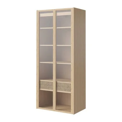 Bolia Cana Kledingkast met Glazen Deuren - Laag - Witgepigmenteerd Geolied Eiken