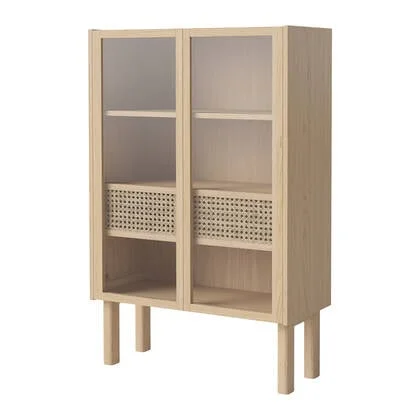 Bolia Cana Vitrinekast - Laag - Witgepigmenteerd Geolied Eiken