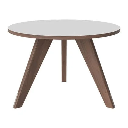 Bolia New Mood Salontafel - Geolied Walnoot - Ø 60 cm - Wit Laminaat