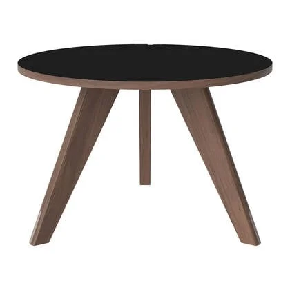 Bolia New Mood Salontafel - Geolied Walnoot - Ø 60 cm - Zwart