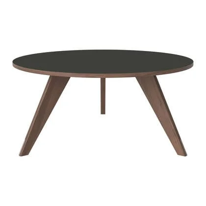 Bolia New Mood Salontafel - Geolied Walnoot - Ø 90 cm - Grijs