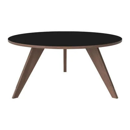 Bolia New Mood Salontafel - Geolied Walnoot - Ø 90 cm - Zwart